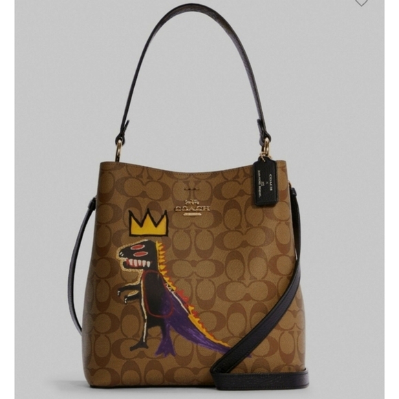 Coach X Jean Michel Basquiat Town Bucket Bag In Signature Canvas - Picture 1 of 9